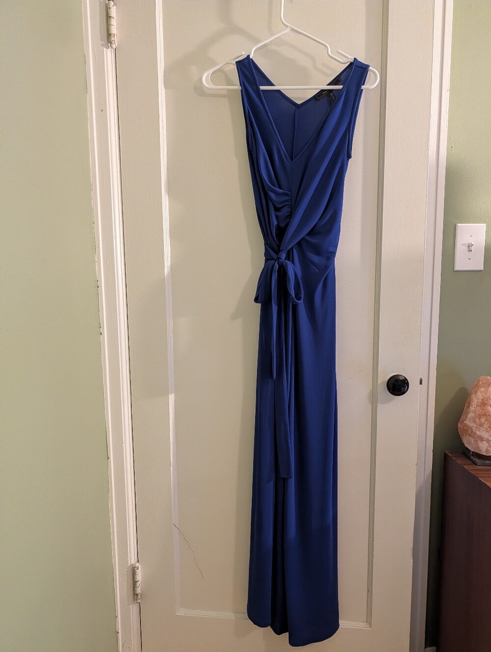 BCBGMaxAzria Royal Blue Sleeveless Tie-Waist Maxi Dress